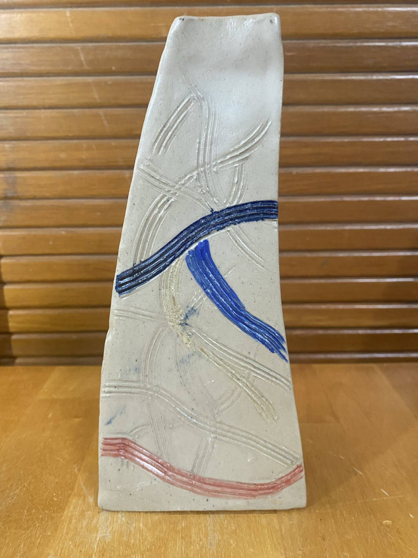 HILBORN Vase Pottery Design Grey Ceramic Geometric Lines Vintage