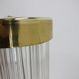 Mid-century rare design brass and Art glass modern floor lamp Kamenický Šenov/Preciosa, 1960´s