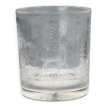 Vintage Val Saint Lambert crystal ice bucket, Belgium, 1930s-40s.