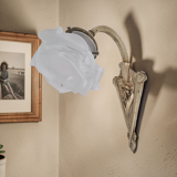 Art Nouveau wall light in gilded bronze - Frosted glass tulip - Period 1900