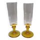 Paire de flutes a champagne anciennes bicolore