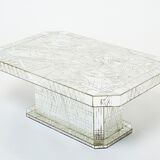 Rare coffee table in mosaic of mirrors by Daniel Clément around 1970