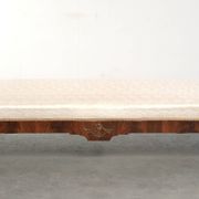 Antique French sofa from the 19th century in Empire style with a silk seat