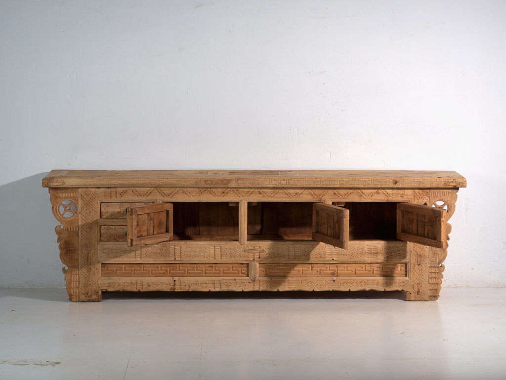 Antique carved buffet in fir wood – China, circa 1930
