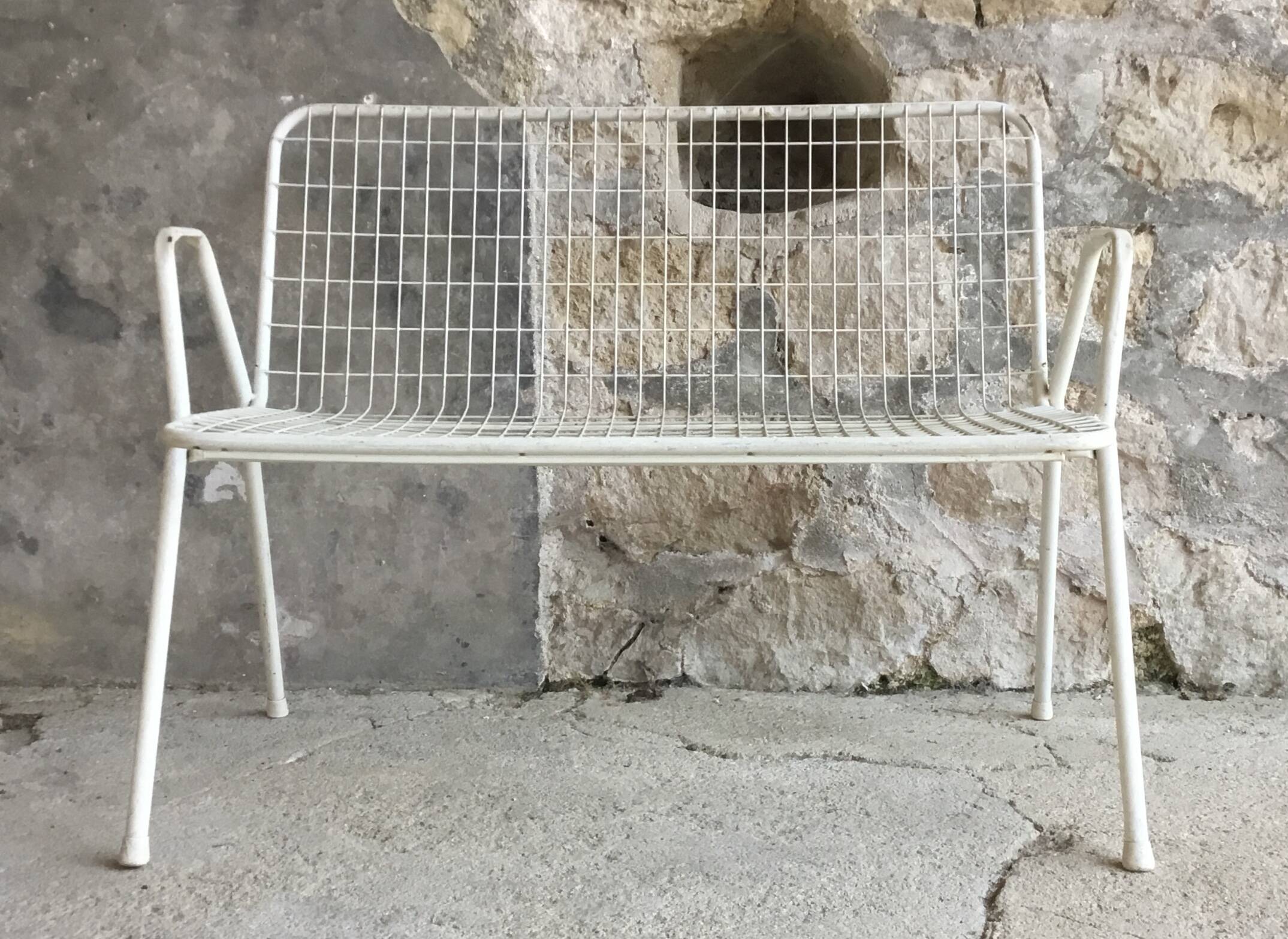 EMU bench model rio vintage - white metal mesh - 1960