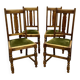 Suite de 4 chaises anglaises en chêne des années 30