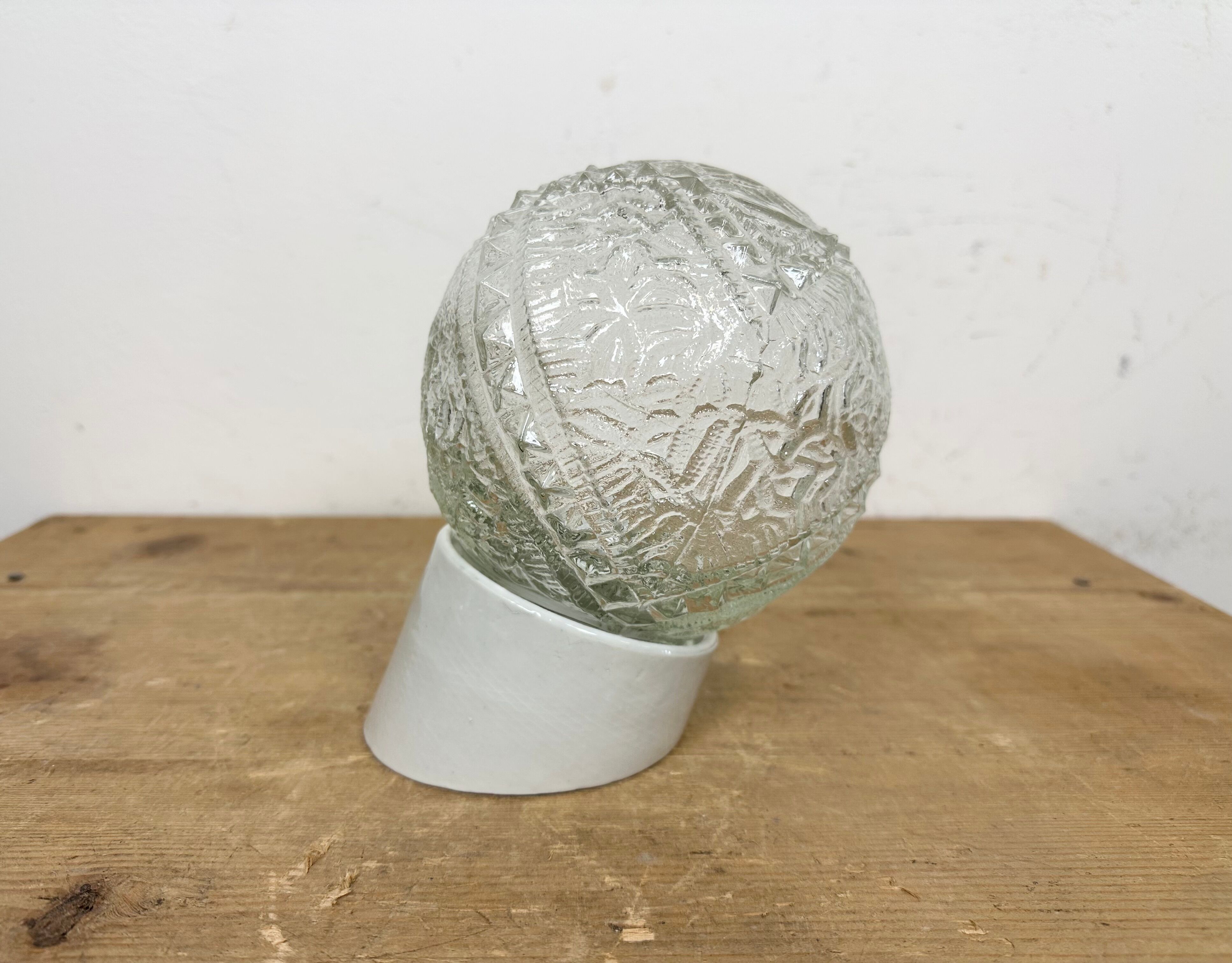 Vintage White Porcelain Wall Light, 1970s