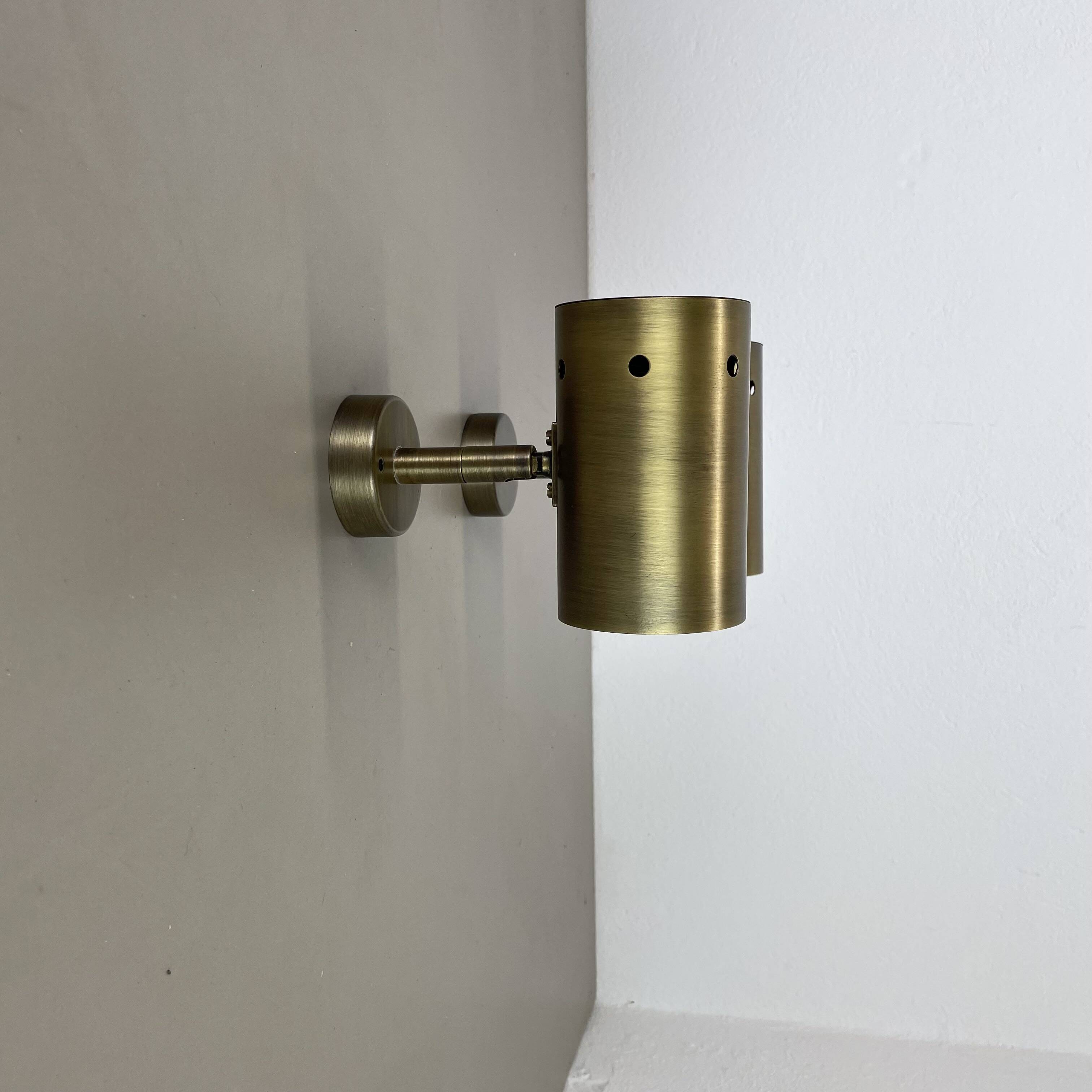 set of 2 minimalist Brass hole pattern "downlight" wall Light Spots, Italy
