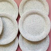 Lot of 10speckled pastel plates quadrifoglio