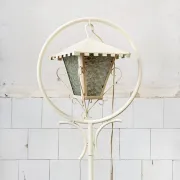 Painted wrought iron garden lamp, Italy, 1960s