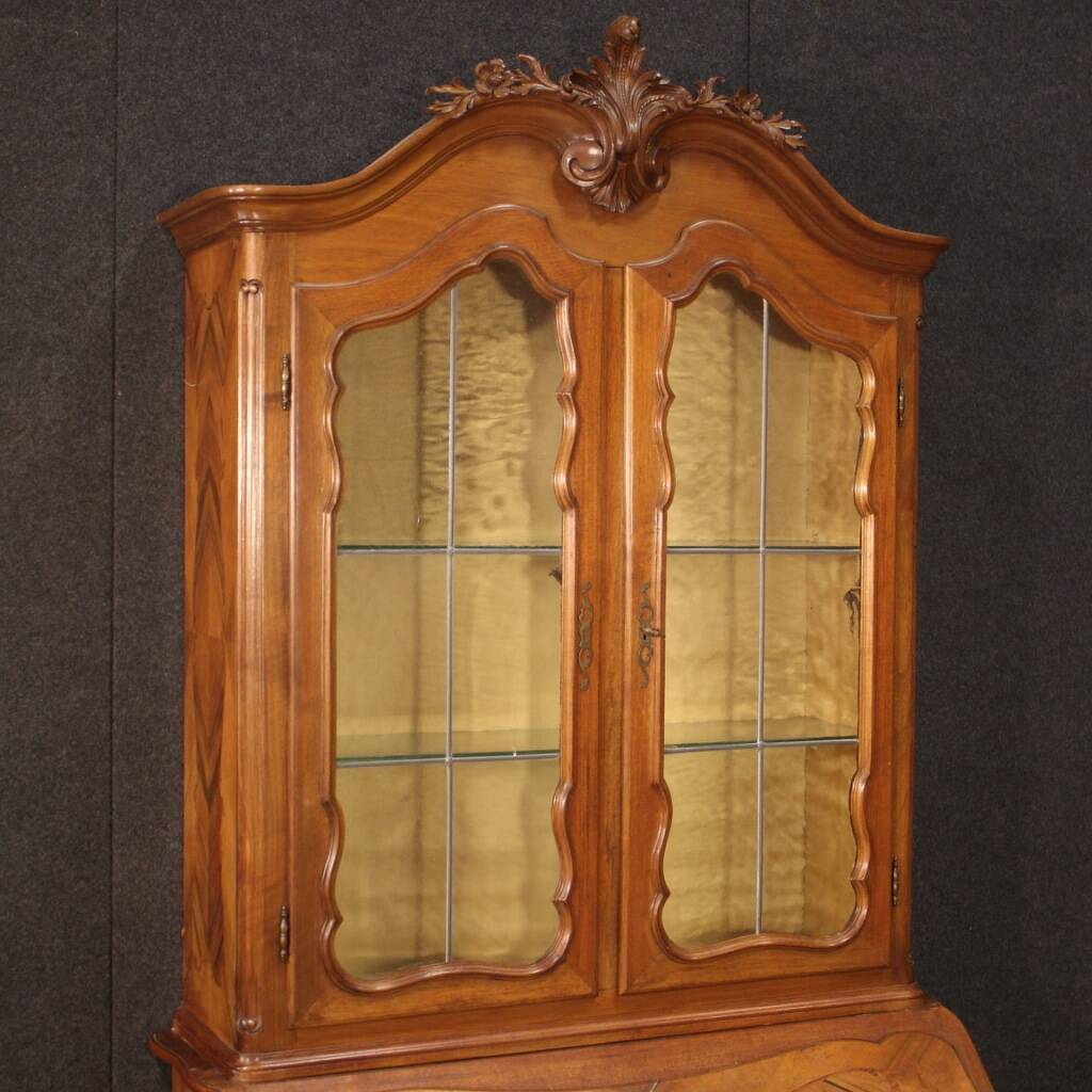 Elegant double-body Italian display cabinet from the 1950s