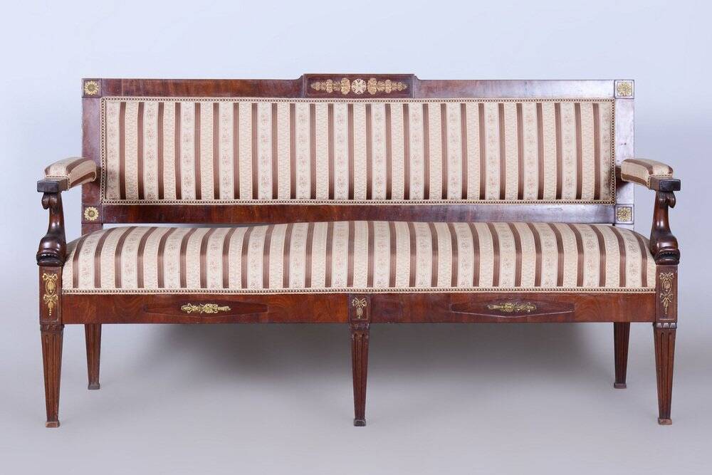 French Empire Mahogany Sofa, 1860s
