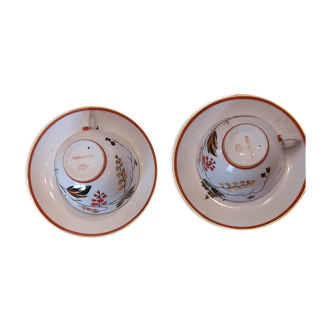 Lot de 2 tasses de Russie en faïence