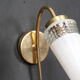 Pair of glass and brass wall lamps, vintage, circa 1960