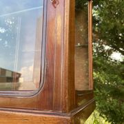 Small 1930s mahogany display cabinet, art deco apothecary cabinet