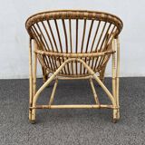 Rattan basket armchair