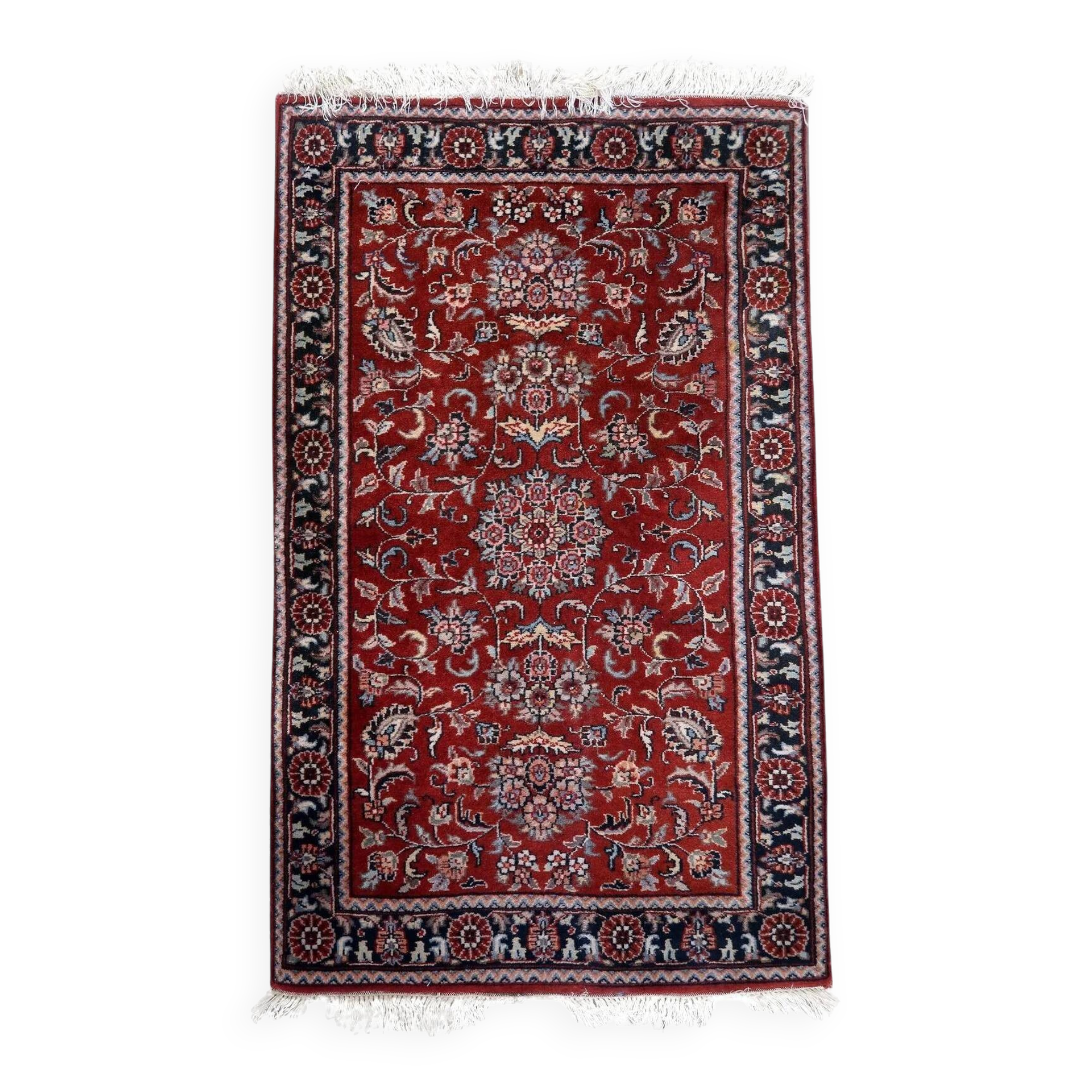 Handmade vintage Persian Sarouk rug 76cm x 122cm, 1970s