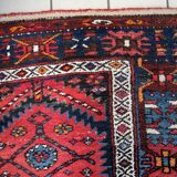 Antique Persian Handmade Hamadan Runner Rug, 3.4' x 7.7' (106cm x 237cm), 1920s