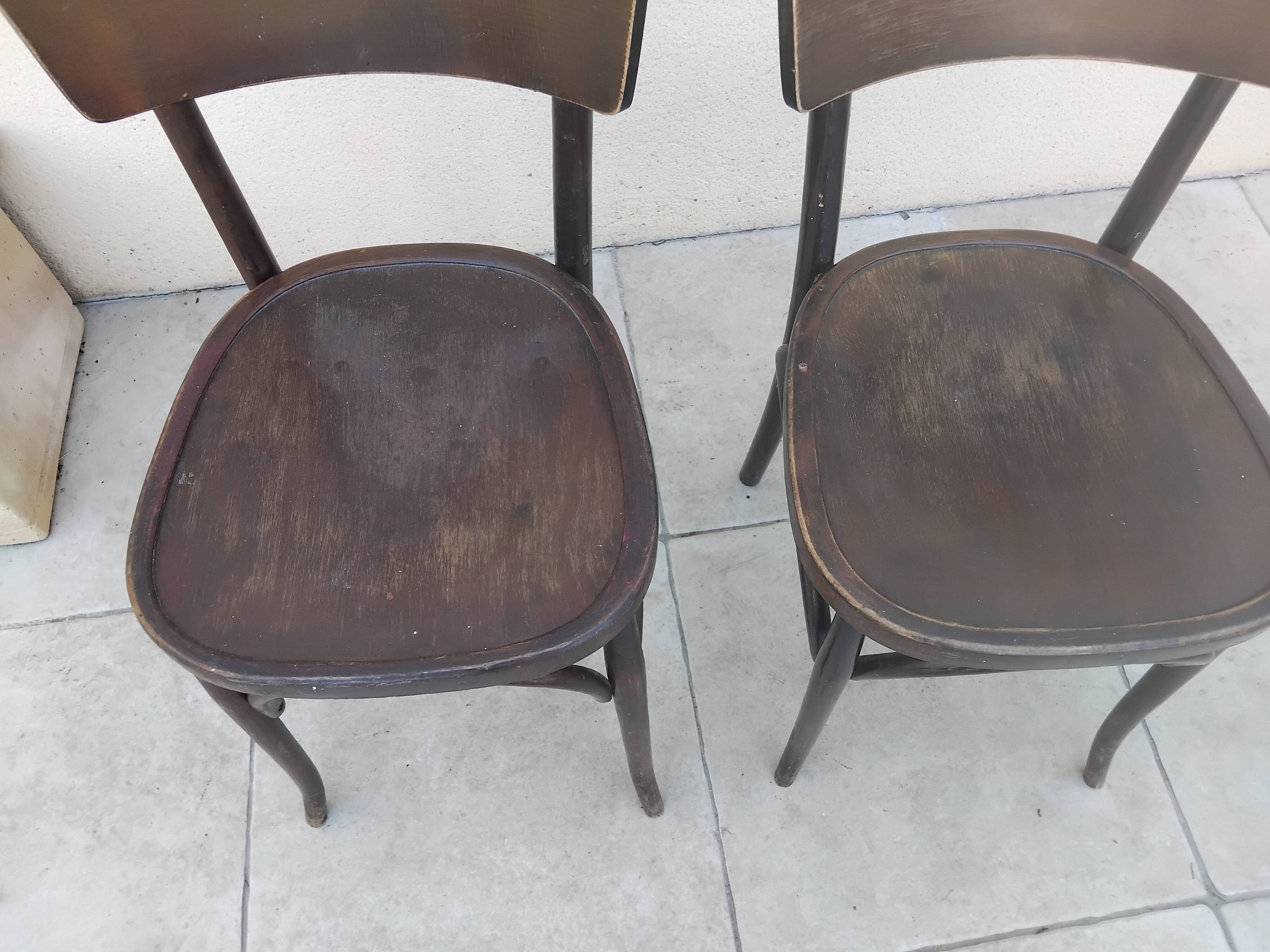 2 chaises de bistrot EM JEAN PROUVE vintage année 50