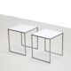 Table d'appoint danoise vintage en chrome et plexiglas