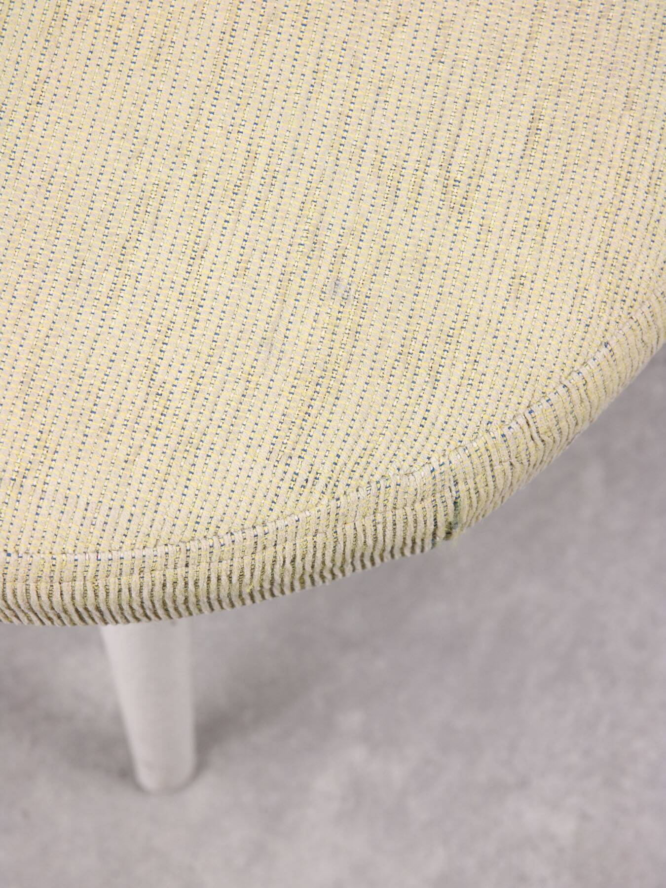 Vintage Italian Stool in Beige Fabric, 80s