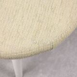 Tabouret vintage italien en tissu beige, années 80