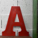 Industrial letter "A" in red metal
