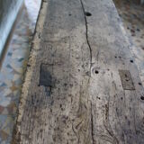 Ancient workbench in raw wood