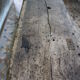 Ancient workbench in raw wood