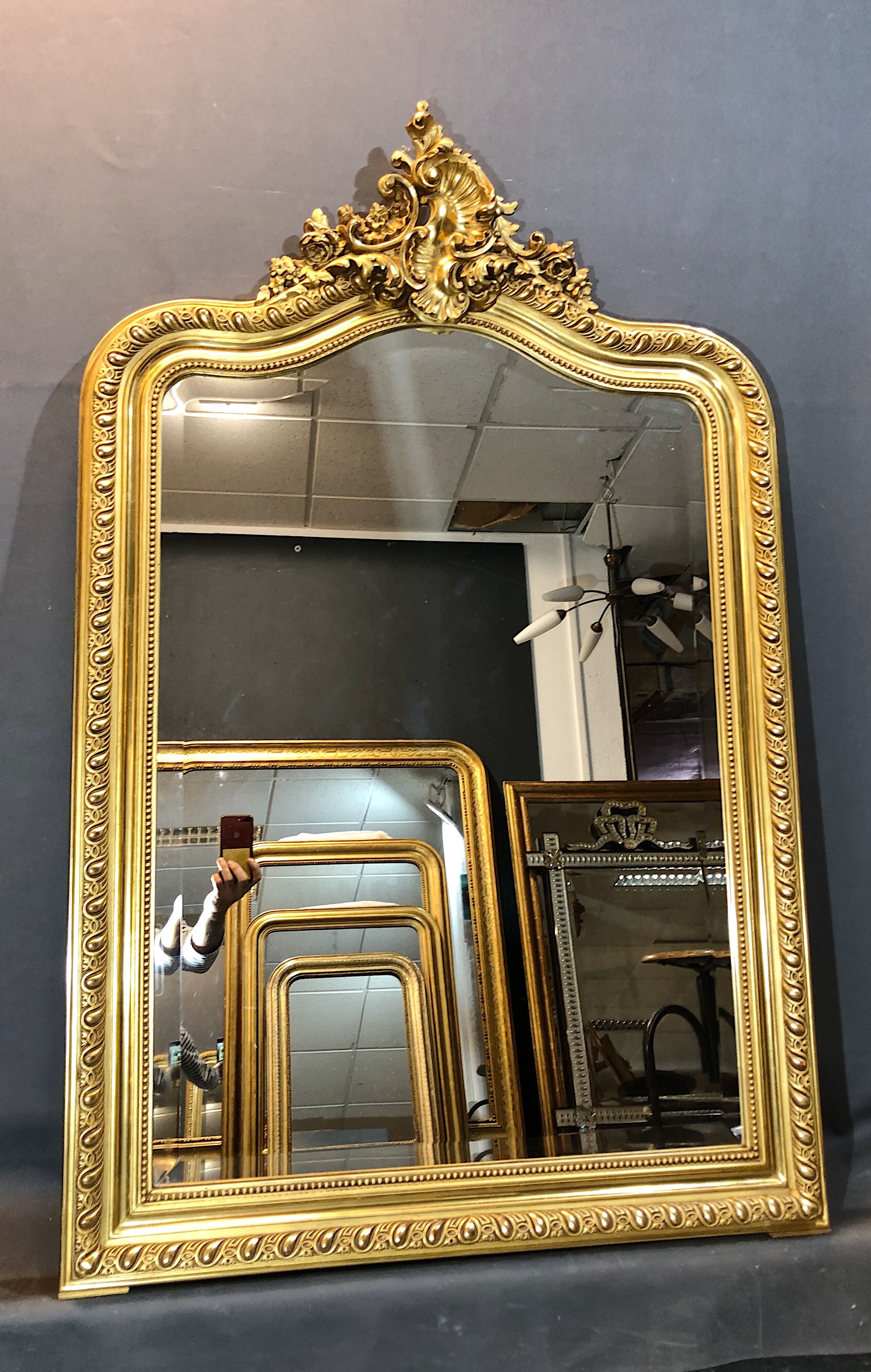 Old mirror gold leaf gilding