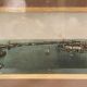 Panoramic view of Venice in a 20th century carved walnut frame