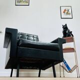 Fauteuil skaï noir