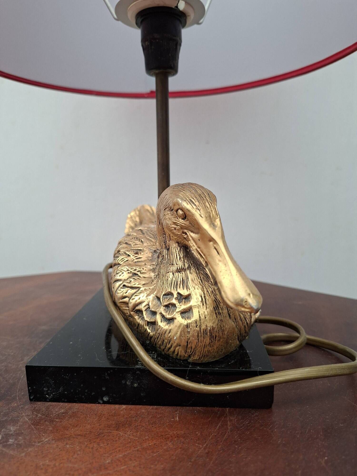 Hollywood Regency duck lamp in bronze