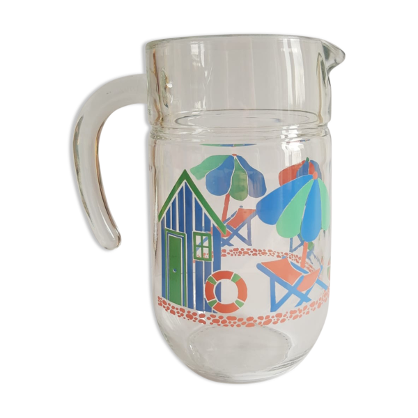 Pichet sur le thème de la plage france - vintage