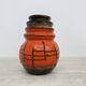 Vase orange Scheurich Allemagne de l'Ouest, rétro vintage des années 1970