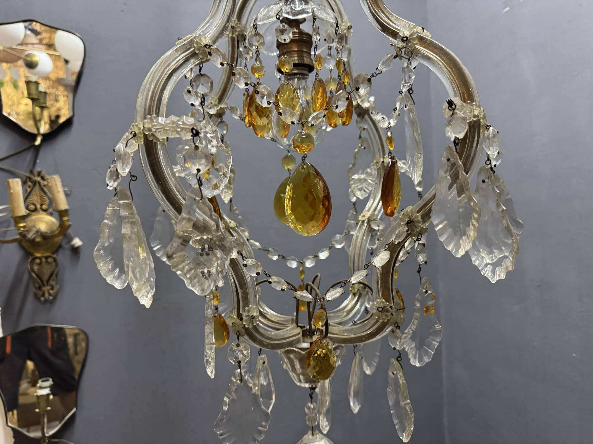 Crystal Italian Maria Teresa Light Pendant  1950’s 