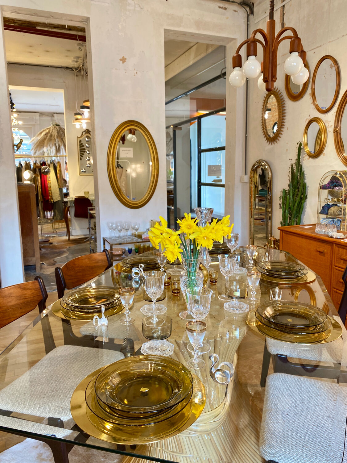 McGuire 1970 Rattan Dining Table