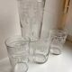 Lot de 4 verres à eau gravés années 50-60