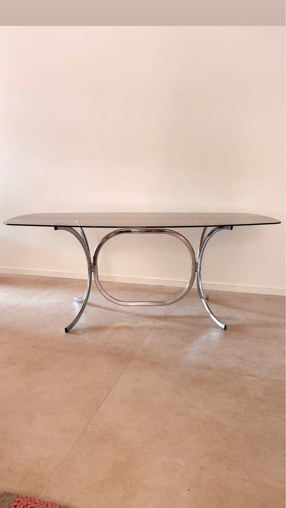 Table à manger verre fumé 1970