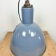 Bauhaus blue enamel industrial pendant lamp, 1950s