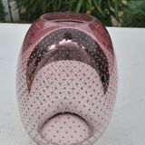 Murano mauve bubble glass vase