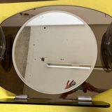 Mirror with glass sconces