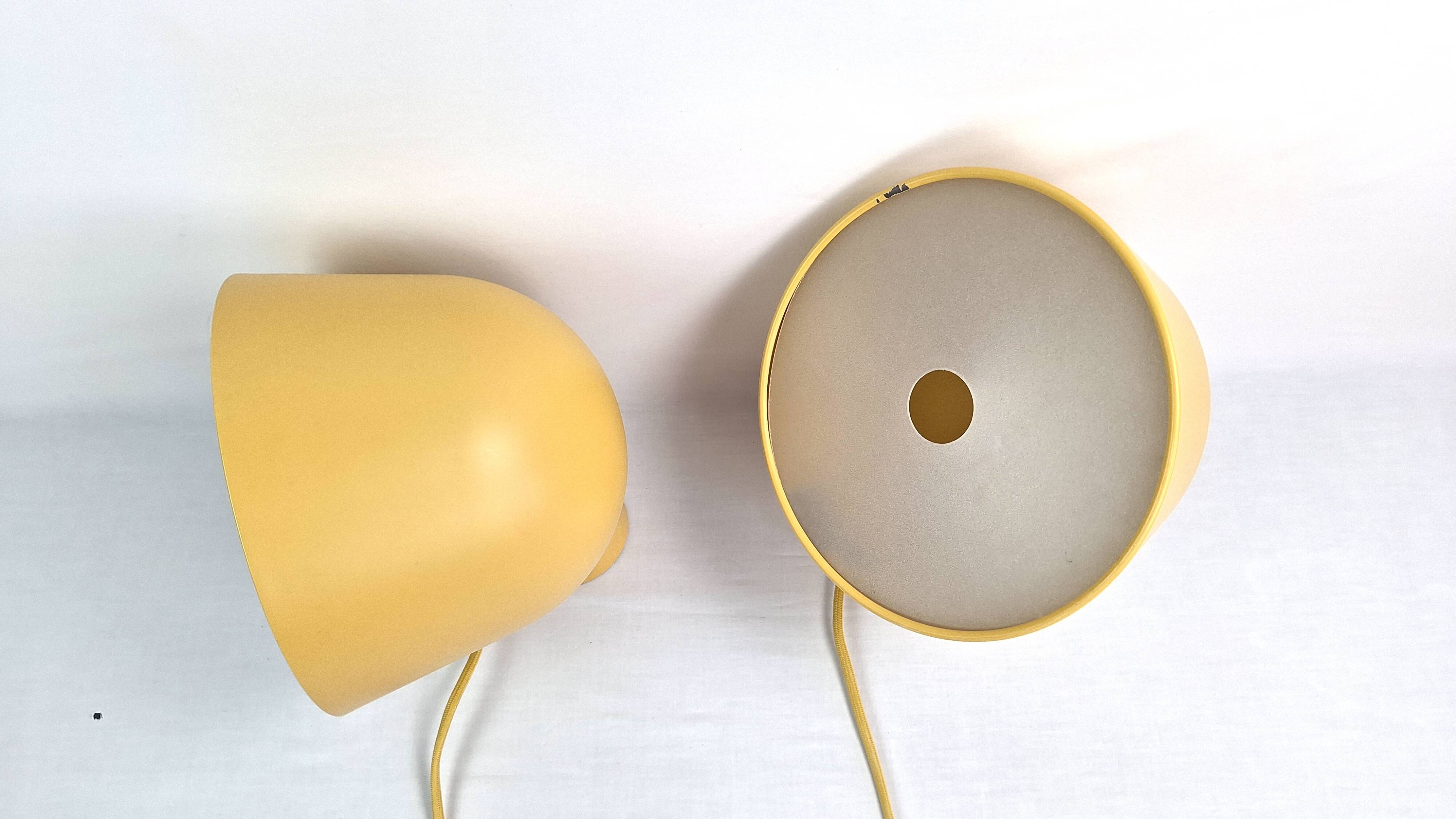 Pair of vintage space age adjustable bedside wall lights