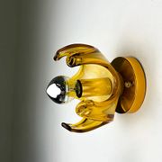Carlo Nason sconce for Mazzega Murano, orange Murano blown glass Italy, 1970s