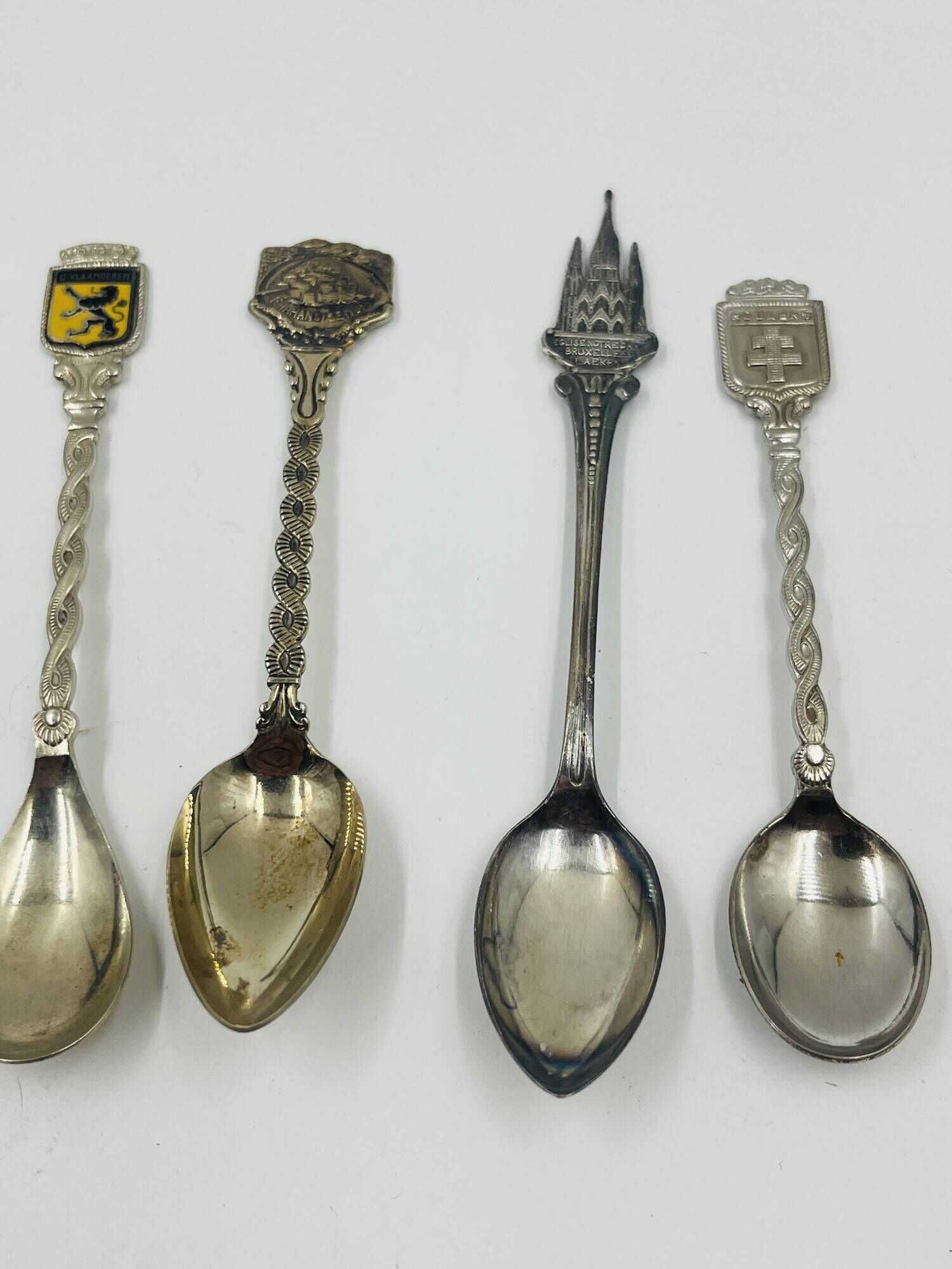 Set of 7 Heraldic Souvenir Spoons from Cities
