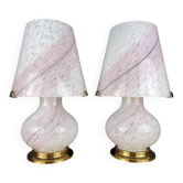 Mushroom table lamps in Murano glass, Italy, 1970s, set of 2