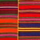 Grand Kilim Rug "Cherga" Vintage in 3 Hand-Stitched Panels - 264 x 184 cm