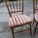 Pair of Napoleon 3 style chairs in natural wood