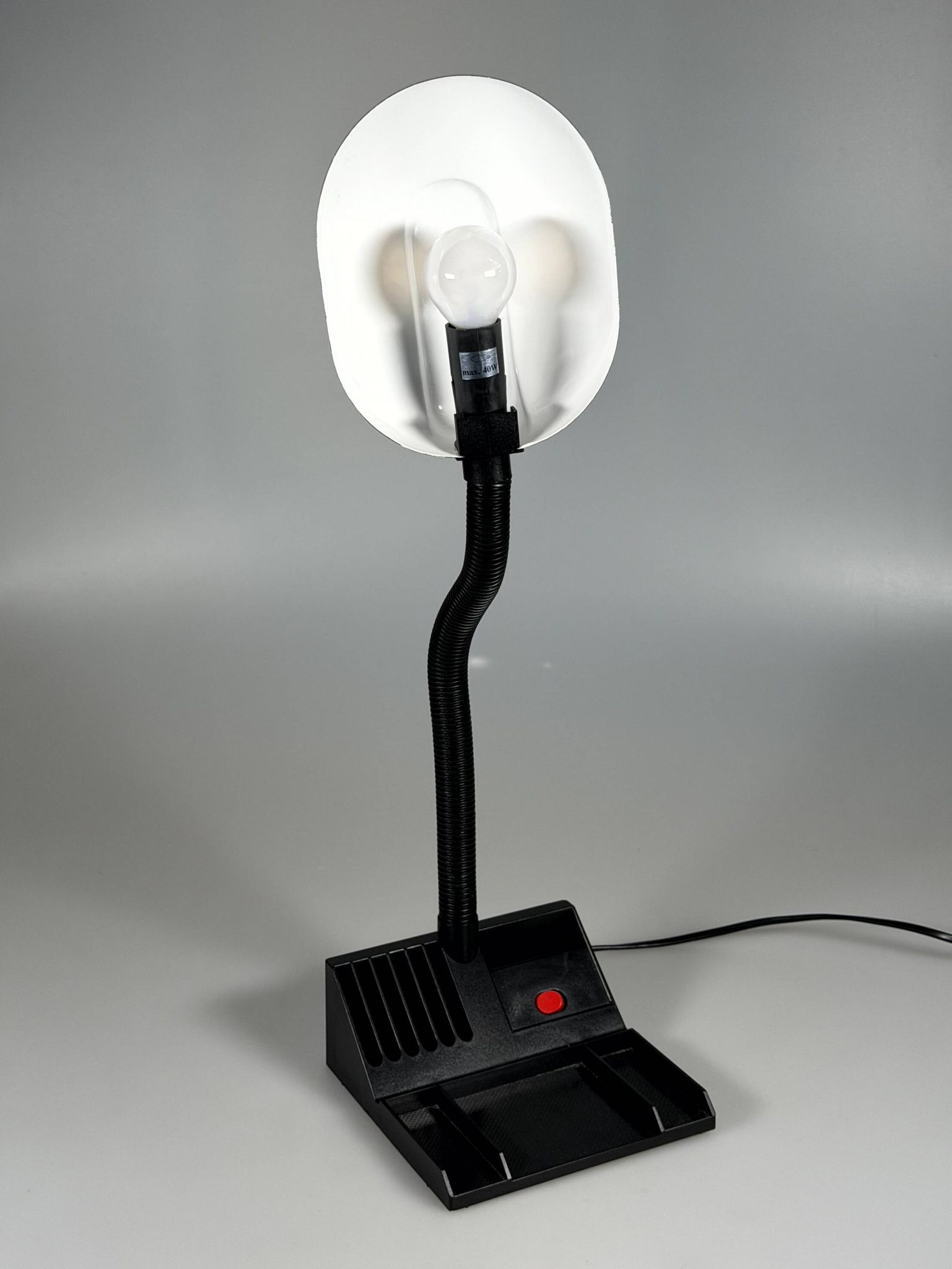 1960s 1970s Gooseneck Table Lamp Adjustable Space Age in Metal & Plastic