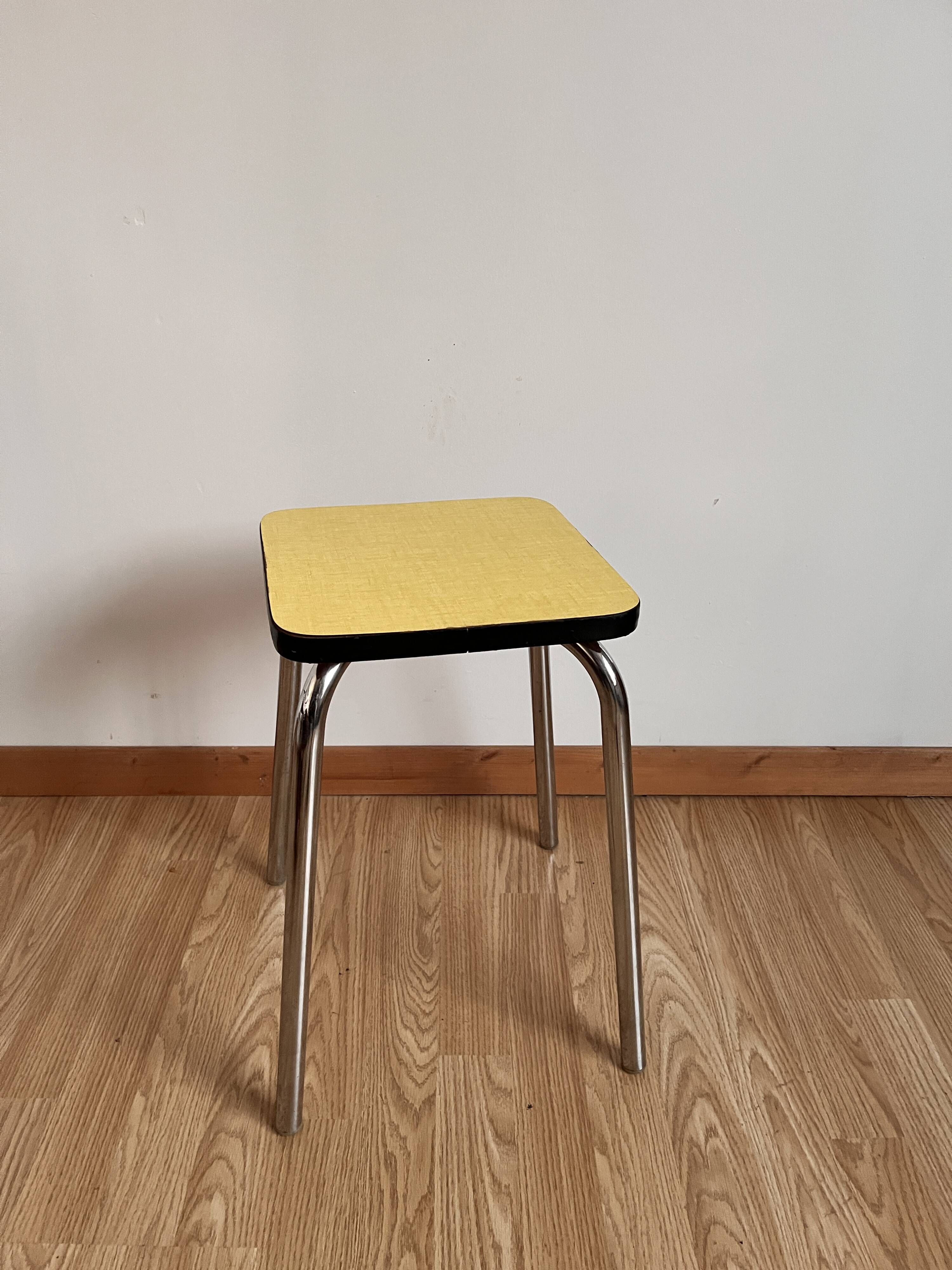 Yellow Formica stool